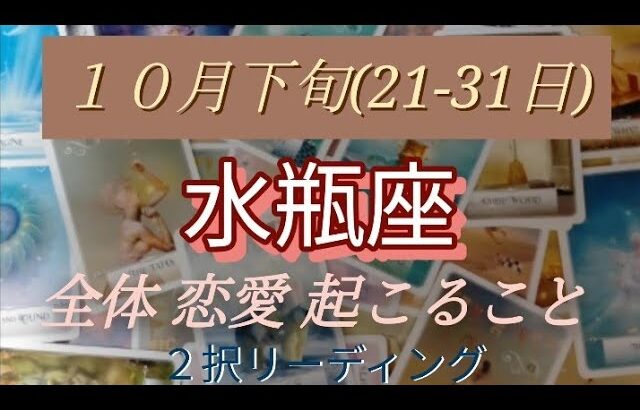 １０月下旬(21-31日)水瓶座 全体 恋愛(両思い、片思い、好きな人居ない方別) 起こること！  ２択リーディング