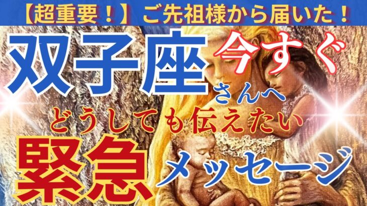 【双子座♊️】【御先祖様💐】🌈🌟今すぐみて‼️御先祖様様から緊急メッセージが届きました‼️🫶🌈🌟