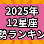 【2025年】12星座の運勢ランキング