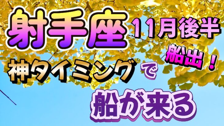 【いて座💕2024年11月後半】🌟抜群の対応力、仕事ぶりが評価される🌟抱えていた葛藤やもやもやからの解放🌟交際費、交流費がかさみそうな時、しっかりした判断力を取り戻して