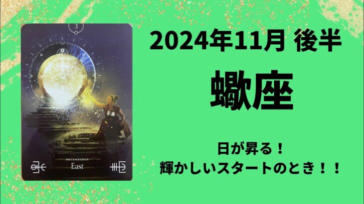 【蠍座】輝かしい始まり！夜明けです、日が昇る！！【さそり座2024年11月16〜30日の運勢】