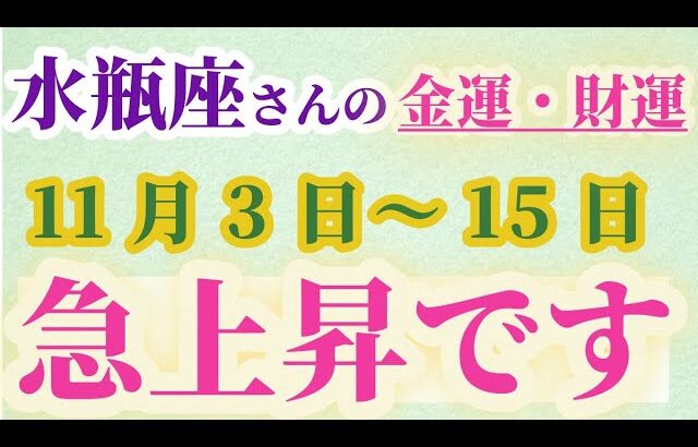 【水瓶座】 今年11月3日から15日までの水瓶座の金運・財運。星とタロットで読み解く未来 #水瓶座 #みずがめ座