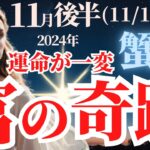 【蟹座】2024年11月後半かに座の富の奇跡！運命が一変します！タロットと占星術が導く未来♪