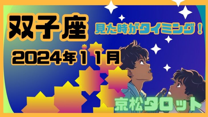 【双子座】2024年11月の運勢✨見た時がタイミング✨