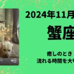 【蟹座】癒しのとき！流れる時間を大切に、未来を冷静に考えて、自分を整える！！【かに座2024年11月16〜30日の運勢】