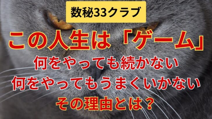 【数秘33クラブ】この人生は生まれてくる前に選んだゲーム