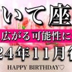 いて座♐︎2024年11月後半 お誕生日おめでとうございます🎊㊗️！無限に広がる可能性に気づく❤️‍🔥Sagittarius tarot  reading