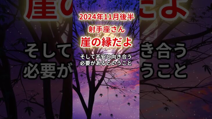 【射手座】2024年11月後半いて座、崖っぷちに立つ運命！試練と救いの行方をタロットと星座で解説#射手座#いて座