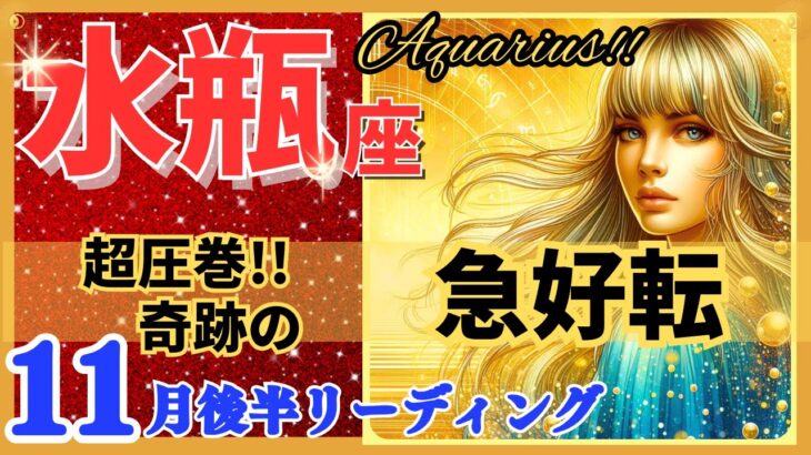 水瓶座♒驚きの幕開け!🌈奇跡の急好転🦄開運 Aquarius 2024✨期待以上、鳥肌級です!～星座占い・風水・タロット＆オラクルカードリーディング～2024年11月後半