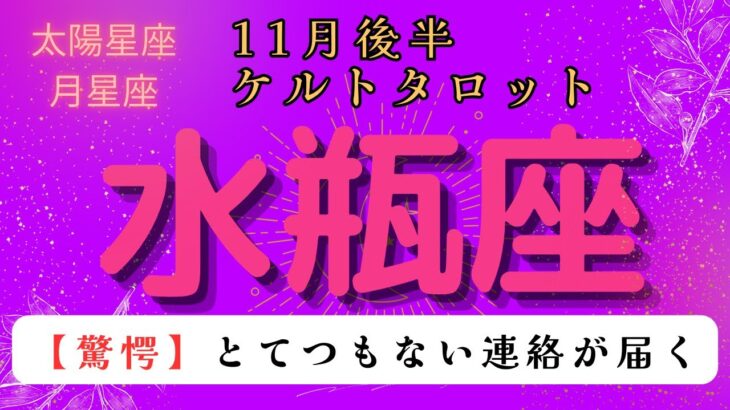 【驚愕😲】とてつもない連絡が届く❗️ 水瓶座　11月後半ケルトタロット占い#星座 #タロット#タロットカード#占い#ケルト #当たるタロット