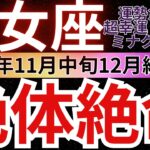 【乙女座】2024年11月中旬から12月初旬 おとめ座は恐怖の運勢転落か？それとも超ラッキーか？好転のカギはここにあり！