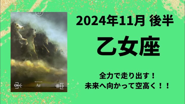 【乙女座】全力で走り出す！未来へ向かって空高く！！【おとめ座2024年11月16〜30日の運勢】