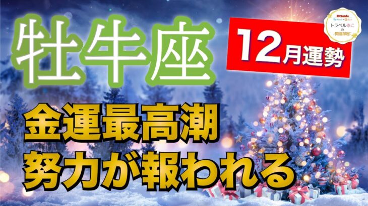 牡牛座12月運勢【全体運】努力が実る💰欲張っちゃって大丈夫🔮仕事運・人間関係運・恋愛運・金運［タロット/オラクル/風水］