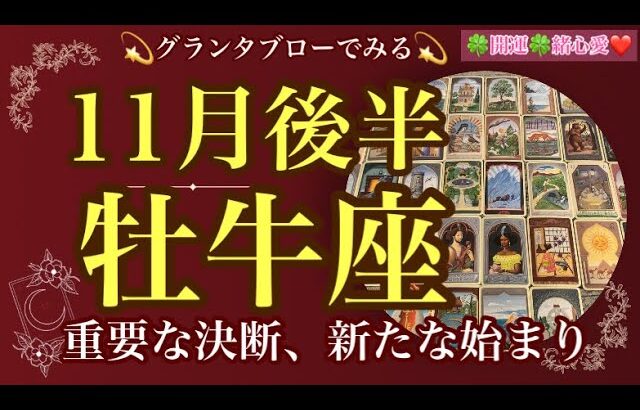 【グランタブローでみる💫】🔯牡牛座さんの11月後半の運勢リーディング🔯重要な決断、新しい始まり🔑自分らしさを貫き通す🛣️ルノルマン・オラクルカードリーディング💞