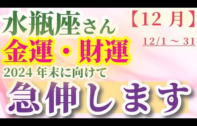 【水瓶座】 2024年12月1日から30日までのみずがめ座の金運・財運。星とタロットで読み解く未来 #水瓶座 #みずがめ座