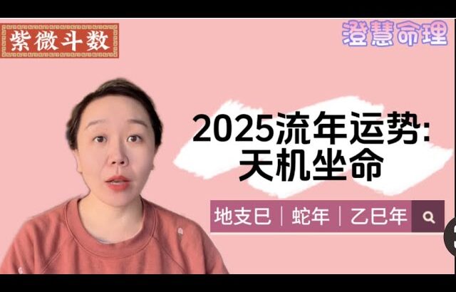 2025流年运势｜天机坐命｜蛇年运势｜紫微斗数