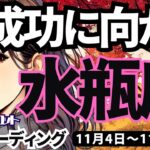 【水瓶座】♒️2024年11月4日の週♒️大成功に向かう。一つ一つの努力が実を結ぶ。高すぎの設定に悩むのは止めて。タロットリーディング。2024年11月