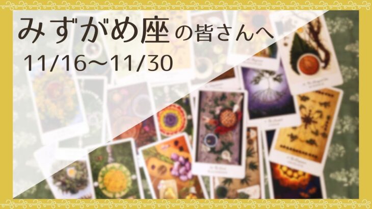 【みずがめ座♒️：11月後半】あなたは充分できている、自分に厳しくし過ぎない🌿全体運🌿人間関係🌿仕事運