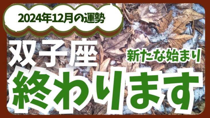 【双子座】2024年12月のふたご座の恋愛運・金運を占星術とタロットで占います。〜終わります〜