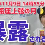 【2024年11月9日水瓶座上弦の月🌓】暴かれる？！本当の私【ホロスコープ・西洋占星術】