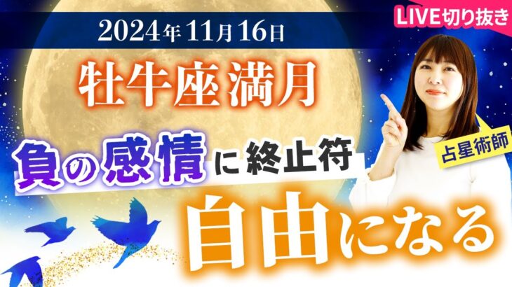 【2024年11月16日♉️牡牛座満月🌕】冥王星水瓶座入り直前！ついに自由になる【風の時代】【占い】【開運】