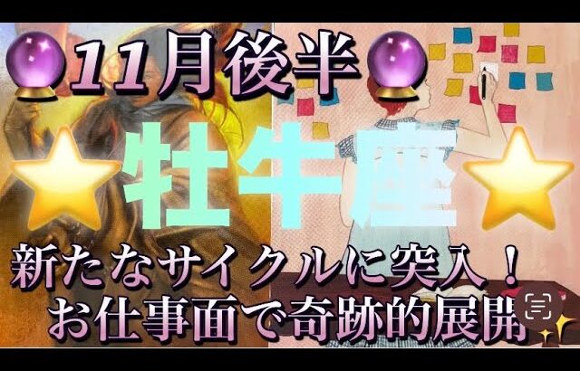 牡牛座♉️さん⭐️11月後半の運勢🔮新たなサイクルに突入‼️お仕事面で奇跡的な展開があるかも✨タロット占い