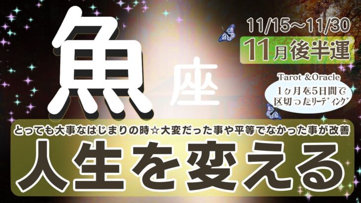 嬉しい約束♡得られる喜びや達成によって抱えていた問題や状況へ対してのイメージが変わる☆難しく考え過ぎずに行動とこの時期を楽しんで過ごすとgood♪【魚座♓️】2024年11月後半運勢