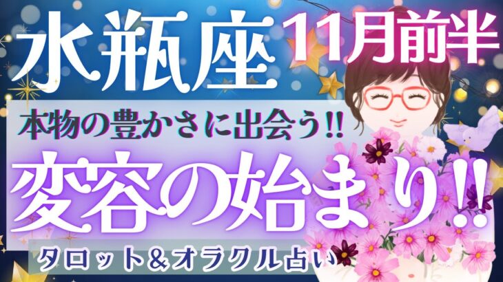 【水瓶座】辛口かもしれません!! 本物の豊かさを手にするためのミッション!! ここを超えたら…🌈✨【仕事運/対人運/家庭運/恋愛運/全体運】11月運勢  タロット占い