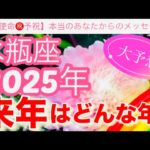 水瓶座🪐【2025年予祝㊗️】驚愕🤗鳥肌級の神展開⚡️連発🎇今迄の人生の努力や苦労や経験が報われて覚醒し波に乗る年到来🎊先読み深掘りリーディング#2025年#潜在意識#水瓶座