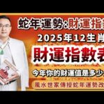 蛇年財運︱2025年12生肖財運指數表︱今年你的財運值是多少分？︱子平八字算命︱犯太歲、人緣運、財運、事業運、姻緣運解說《#徐墨齋七星堂︱第36集》八字︱八字算命︱FMTV