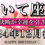 いて座♐︎2024年12月後半　お誕生日おめでとう🎁㊗️！幸せを感じる💐丁寧な決断が幸運を引き寄せる Sagittarius tarot  reading