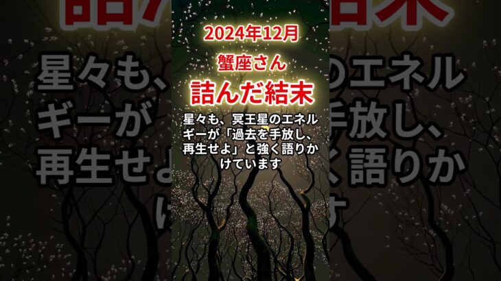 【蟹座】2024年12月かに座「詰んだ結末」から抜け出すタロット＆星読み#蟹座#かに座