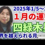 2025年1月の運勢～四緑木星～理想に向かって目一杯頑張れる気力・体力・意欲がそろう月。