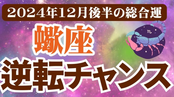 【蠍座】2024年12月後半さそり座の恋愛運、金運、健康運をタロットと占星術で鑑定