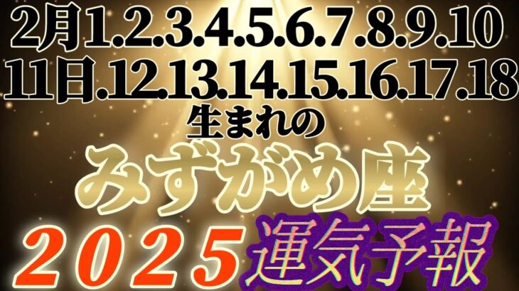 個人鑑定級【水瓶座♒】2025年運気予報　2月1日.2.3.4.5.6.7.8.9.10.11.12.13.14.15.16.17.18日生まれ日さん　【タロットとオラクルカードリーディング】