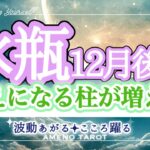 水瓶座12月後半🪽生活や気持ちの支えになる柱が増える時🌈複数の物事を同時に動かすことが水瓶座さんの運気を上げそう🐉‼️