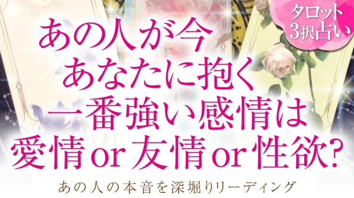 🔮恋愛タロット🌈あの人が今、あなたに抱く一番強い感情は、愛情 or 友情 or 性欲❔🌈お相手の隠れた本心が明らかに⁉️深掘りリーディング❗複雑恋愛・三角関係・音信不通・疎遠・片思い・曖昧な関係等…💗