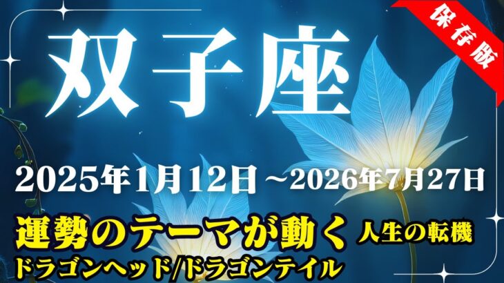 双子座運勢】2025年1月12日～2026年7月27日【運勢のテーマが動く/人生の転機】ドラゴンヘッド・ドラゴンテイル【双子座】