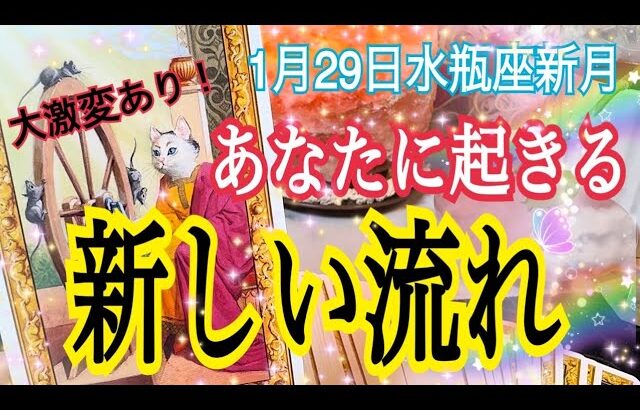 【人生変わる😳⁉️】あなたに起きる新しい流れ🌈1月29日水瓶座新月リンクリーディング💓個人鑑定級タロット占い🔮⚡️