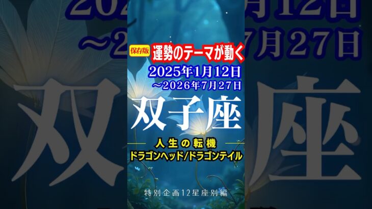 双子座♊️運勢2025年1月12日〜2026年7月27日【運勢のテーマが動く】ドラゴンヘッド🐉ドラゴンテイル