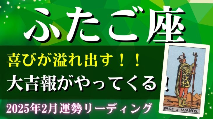 双子座さん♊2025年2月の運勢✨やったー！喜びが溢れ出す！！吉報がやってくるよ！！【全体運・仕事/人間関係/金運・アドバイス・星読み】タロット占い＆占星術