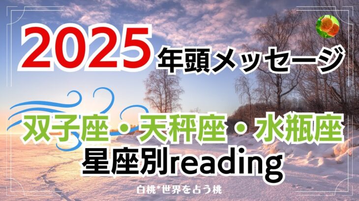 ♊双子座♎天秤座♒水瓶座★2025年へのメッセージ　※タイムスタンプから各星座へ飛んでください。