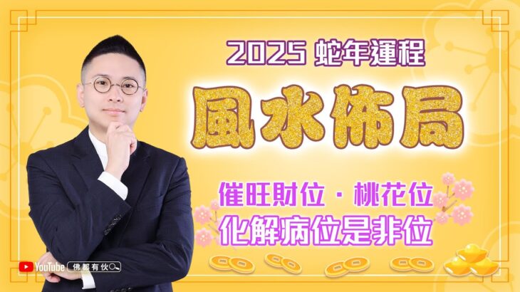 2025 蛇年風水佈局｜教你搵出流年財位、桃花位 催旺運勢！化解病位是非位！九星御守開運法！九宮飛星 流年方位 開運 – 寶善老師 (中文字幕)