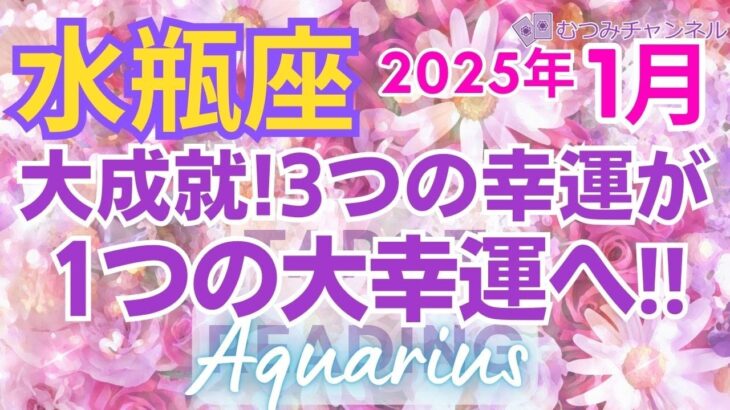 ♒水瓶座2025年1月運勢🌈✨救世主現る！！願望成就！運命制覇で大幸運へ💐✨