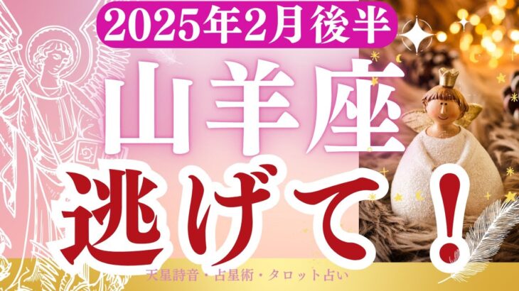 【山羊座】2025年2月後半やぎ座の運勢「逃げて」タロットと占星術で鑑定