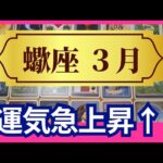 【蠍座♏3月運勢】うわっすごい！個人鑑定級のグランタブローリーディング✨運気急上昇↑幸運の女神はあなたを救う！✨こんなに凄いことって起きるんだ（仕事運　金運）タロット＆オラクル＆ルノルマンカード