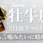 おうし座♉️2025年2月後半〜3月前半🌝一気に晴れやか！抜けた先は別世界！長かったトンネルの終わり、区切りのタイミング