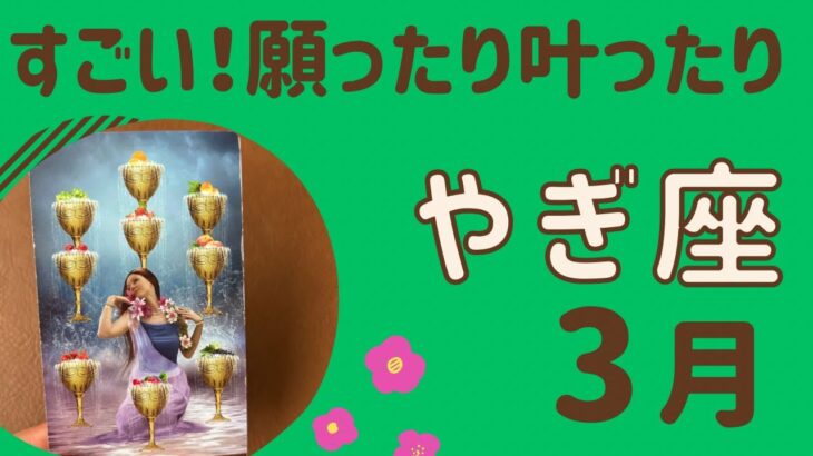 【山羊座】３月♑️すごい幸せ‼️願ったり叶ったり❗️次から次へと願いが叶う✨あらゆる豊かさを受け取る❗️