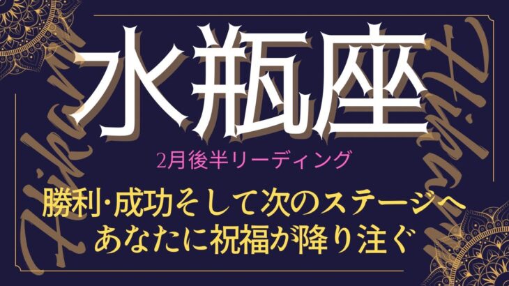 みずがめ座♒️2月後半💫最強カードの登場❗️「今」が実りとなって新しい未来が訪れる❗️