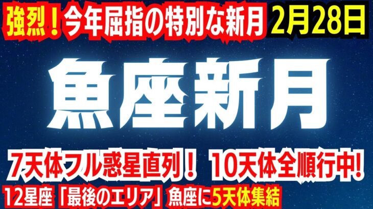 今年屈指の特別で強力な新月【魚座新月】2月28日✨7天体フル惑星直列！10天体全順行中！12星座「最後のエリア」魚座に5天体集結！✨この新月エネルギーが特殊過ぎる！【12星座別の運勢付き】